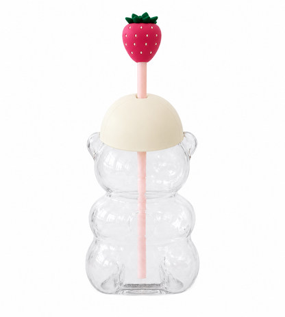 Limited Edition Bearista Glass Straw Cup